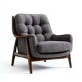 Armchair Fabric Upholstered 75x80x85 cm - Dark Grey - Mid-Century Style