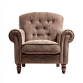 Armchair Fabric Upholstery 90x80x85 cm - Brown - Classic Style