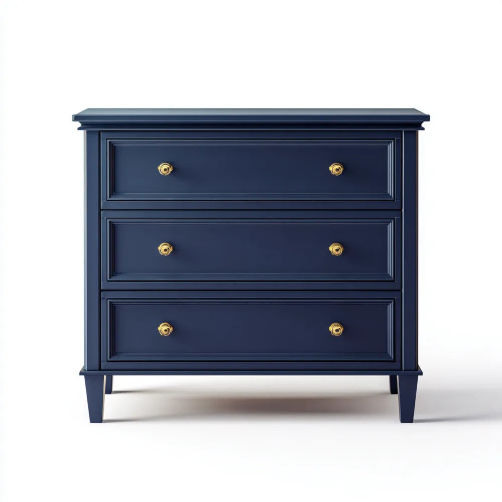 Chest of Drawers Wooden 90x45x85 cm – Dark Blue – Classic Style